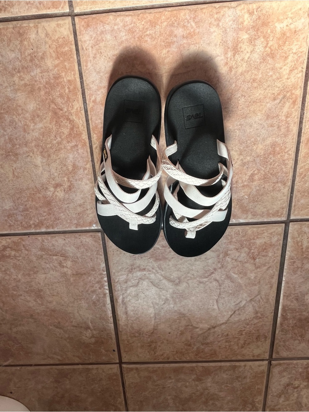 Teva Women’s Black Sandals with White Braided Straps